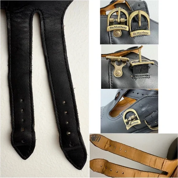 Vintage Dr. Martens England 8065 Black Platform Double Strap Mary Janes UK 6 - Picture 16 of 16